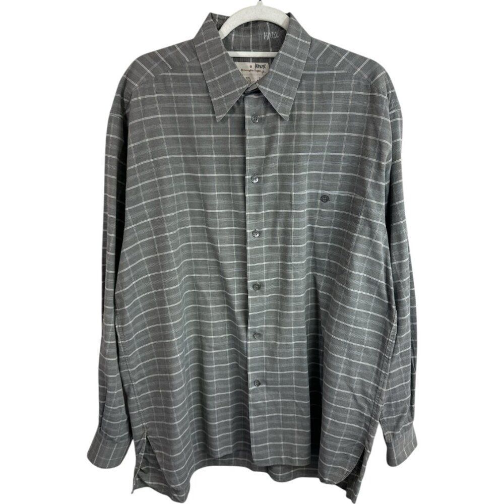 Ermenegildo Zegna Shirt Mens Size XL Gray Casual Button Up Long Sleeve